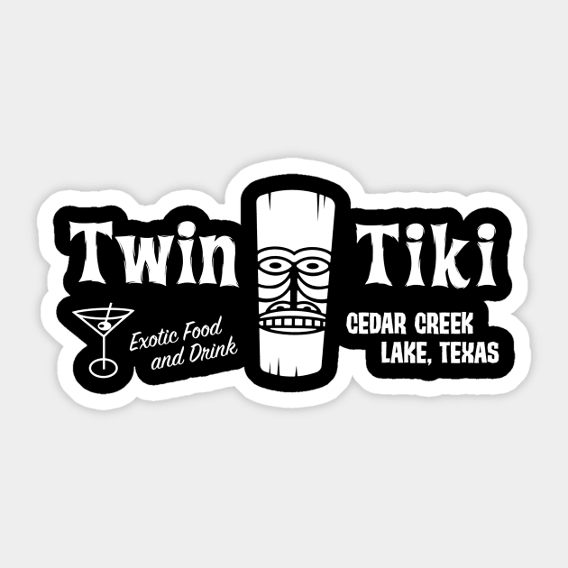 Twin Tiki logo in white Sticker by Twin Tiki